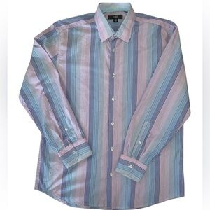 XMI Mens Large button down shirt pink/blues